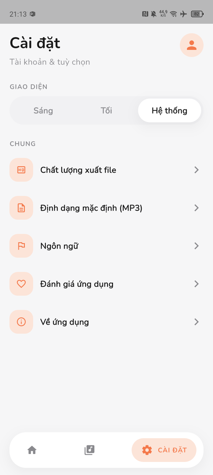 Màn hình Cài đặt